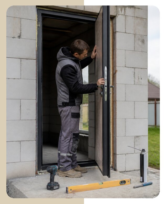 Профессиональная установка двери в дом в Городце под ключ